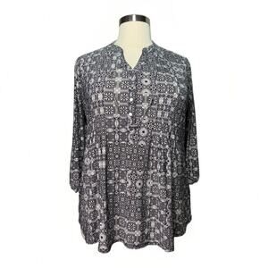 CB Established 1962 Tunic Top Women’s Size 1X Black & White